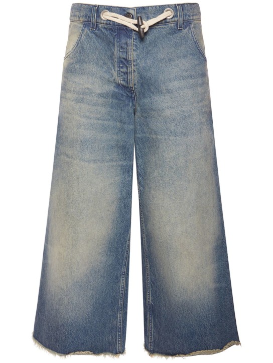 Moncler Genius: Moncler x Palm Angels cotton jeans - Blau - men_0 | Luisa Via Roma