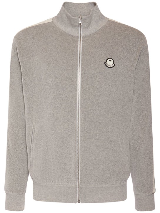 Moncler Genius: Moncler x Palm Angels zip-up sweatshirt - Grey - men_0 | Luisa Via Roma
