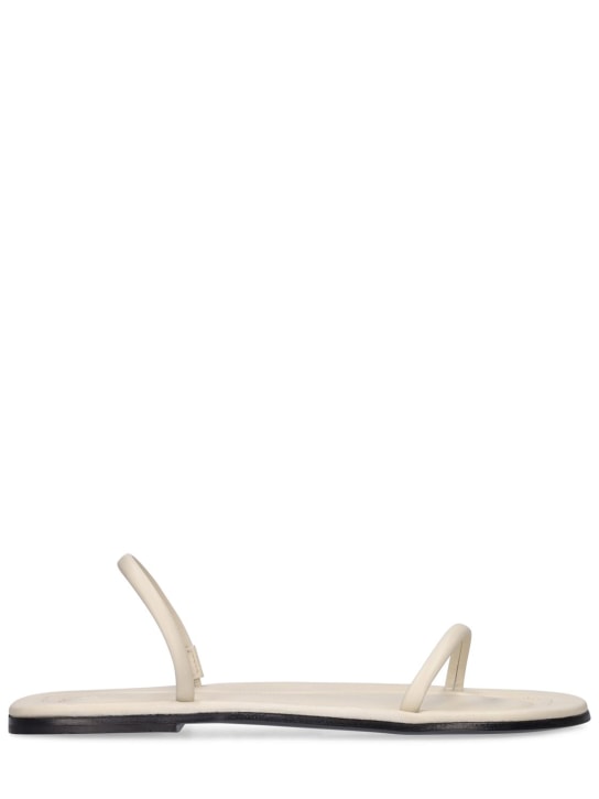 Toteme: 10mm City leather flat sandals - Off White - women_0 | Luisa Via Roma