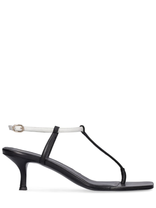 Toteme: 55mm hohe Sandaletten aus Leder „The Bicolor“ - Schwarz/Weiß - women_0 | Luisa Via Roma