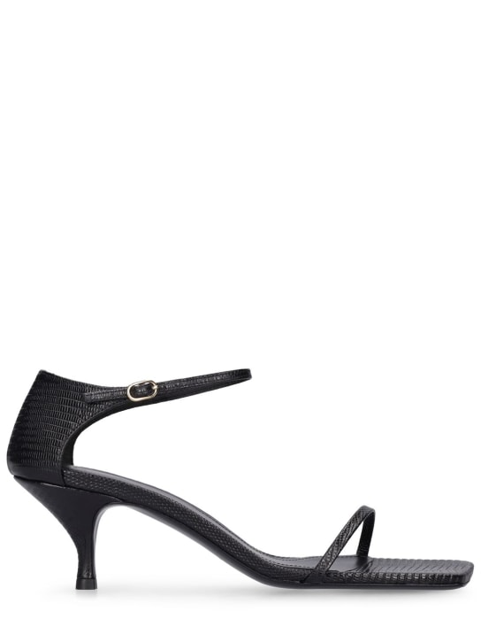 Toteme: 55mm Lizard print leather sandals - Black - women_0 | Luisa Via Roma