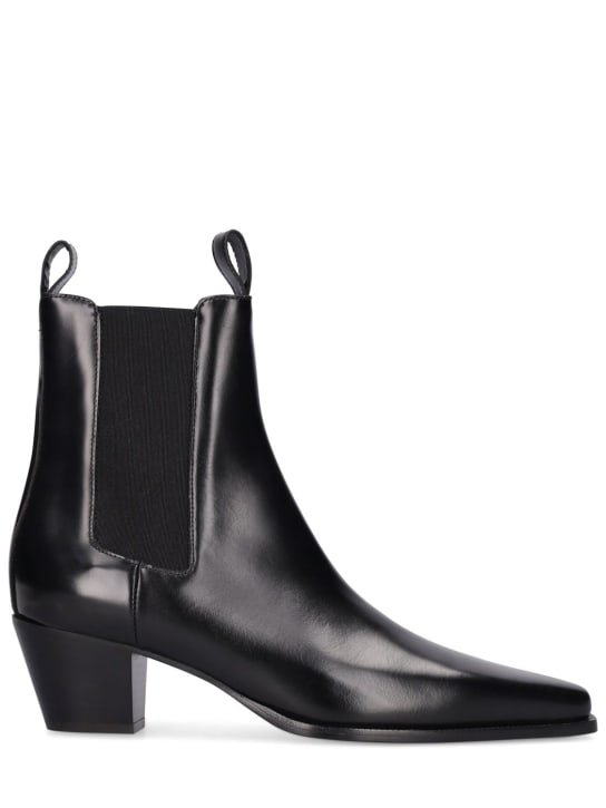 Toteme: 50mm The City leather ankle boots - Black - women_0 | Luisa Via Roma