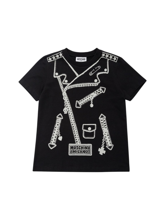 Moschino: Printed cotton jersey t-shirt - kids-boys_0 | Luisa Via Roma