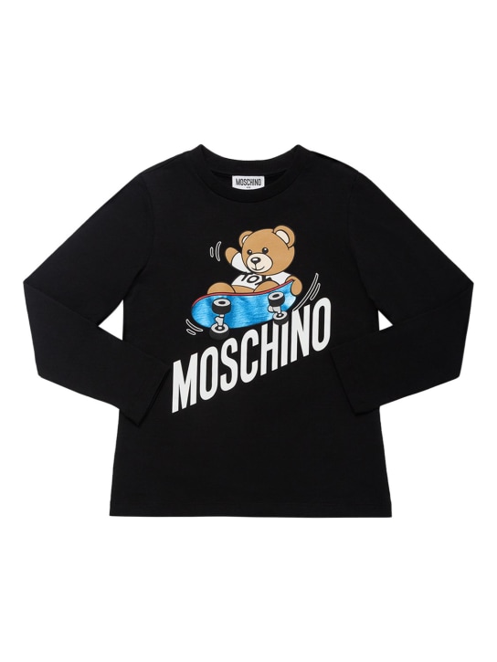 Moschino: Set di 2 t-shirt in jersey di cotone - Nero/Grigio - kids-boys_1 | Luisa Via Roma
