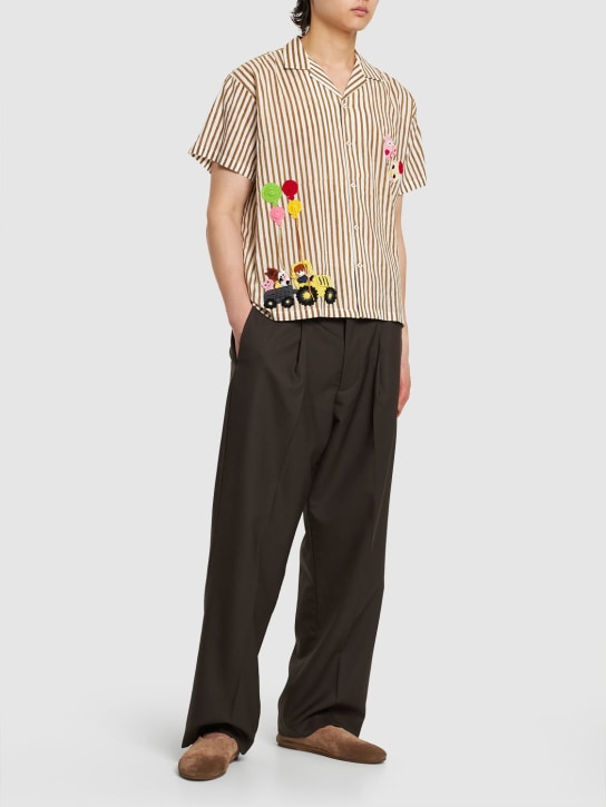 Harago: Chemise à manches courtes en coton - Multicolore - men_1 | Luisa Via Roma