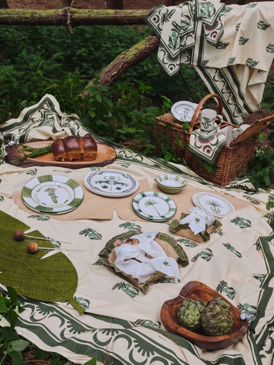 Johanna Ortiz: Cotton table cloth - Green - ecraft_1 | Luisa Via Roma