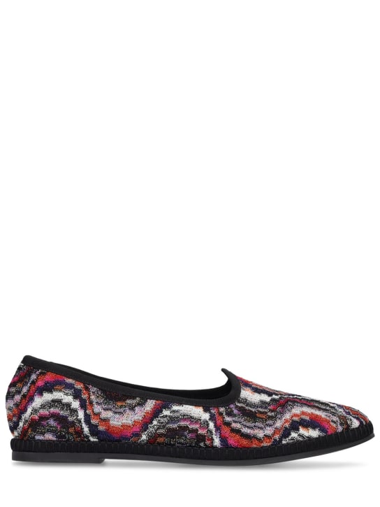 Missoni: 10mm Raschel lurex flat shoes - Multicolor - women_0 | Luisa Via Roma