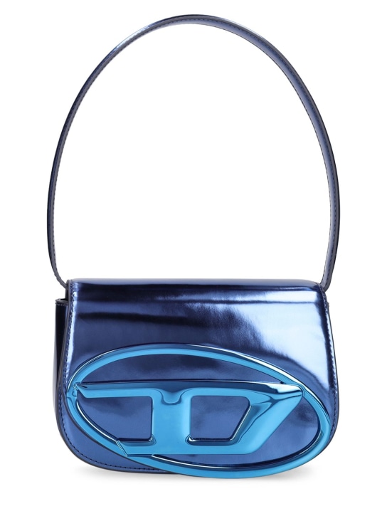 Diesel: 1DR metallic leather shoulder bag - Blue - women_0 | Luisa Via Roma