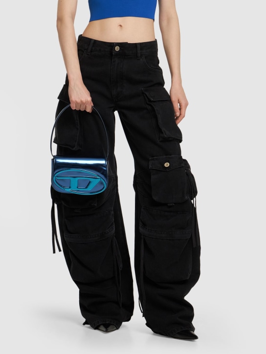 Diesel: 1DR metallic leather shoulder bag - Mavi - women_1 | Luisa Via Roma