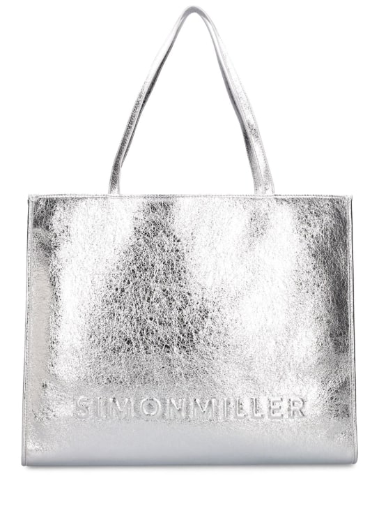 Simon Miller: Logo Studio metallic tote bag - Silver - women_0 | Luisa Via Roma
