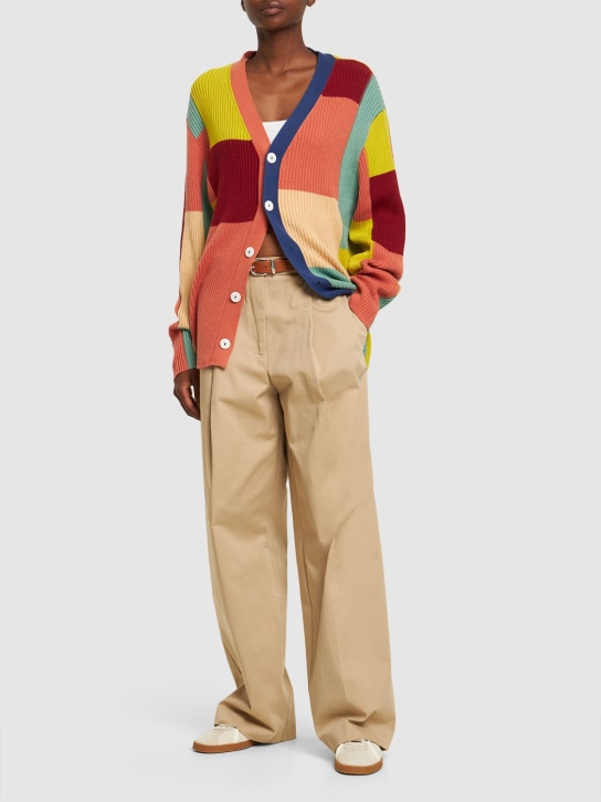The Elder Statesman: Cárdigan de algodón color block - Multicolor - women_1 | Luisa Via Roma