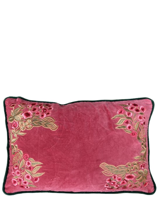 Les Ottomans: Embroidered velvet cushion - Pembe - ecraft_0 | Luisa Via Roma