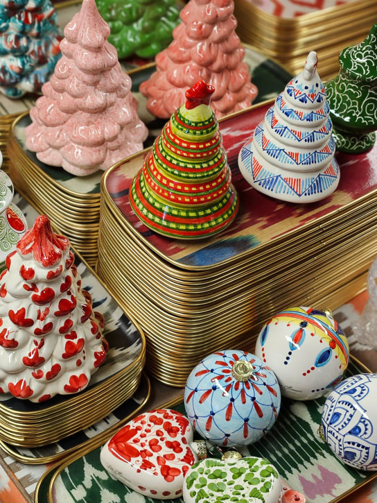 Les Ottomans: Árbol de Navidad de cerámica pintado a mano - Multicolor - ecraft_1 | Luisa Via Roma