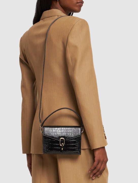 ANINE BING: Mini Colette embossed leather bag - Siyah - women_1 | Luisa Via Roma
