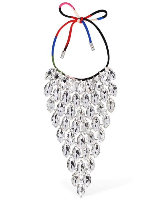 Pucci: Crysal cascade collar necklace - Multi/Crystal - women_0 | Luisa Via Roma