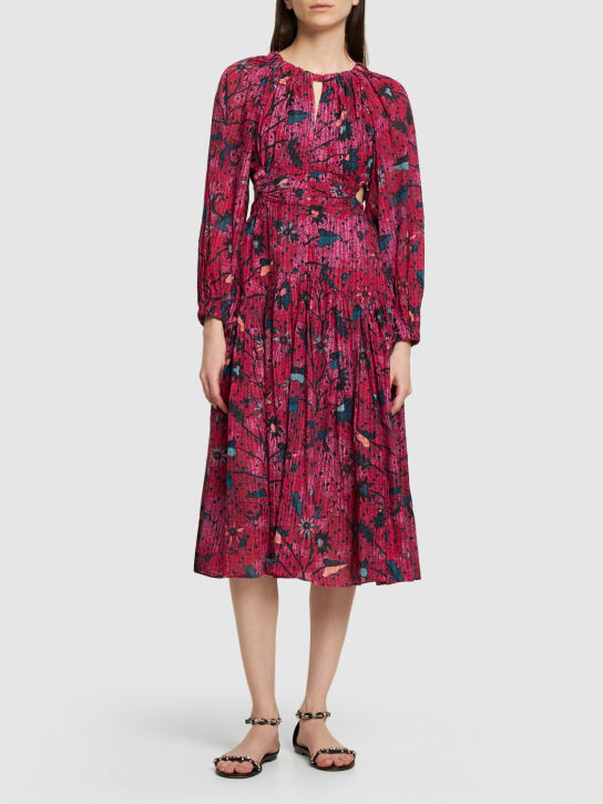 Ulla Johnson: Helia printed cotton blend midi dress - Multicolor - women_1 | Luisa Via Roma