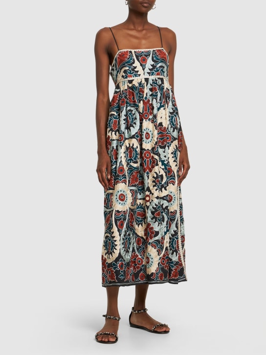 Ulla Johnson: Mayra printed linen blend midi dress - Multicolor - women_1 | Luisa Via Roma
