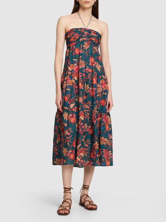 Ulla Johnson: Siya printed cotton blend midi dress - Multicolor - women_1 | Luisa Via Roma