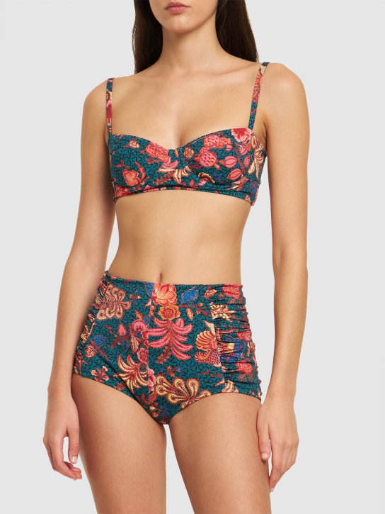 Ulla Johnson: Zahara printed stretch tech bikini top - Multicolor - women_1 | Luisa Via Roma