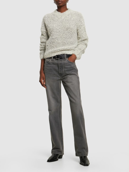 Gauchere: Mohair blend knit long sleeved sweater - Off White - women_1 | Luisa Via Roma