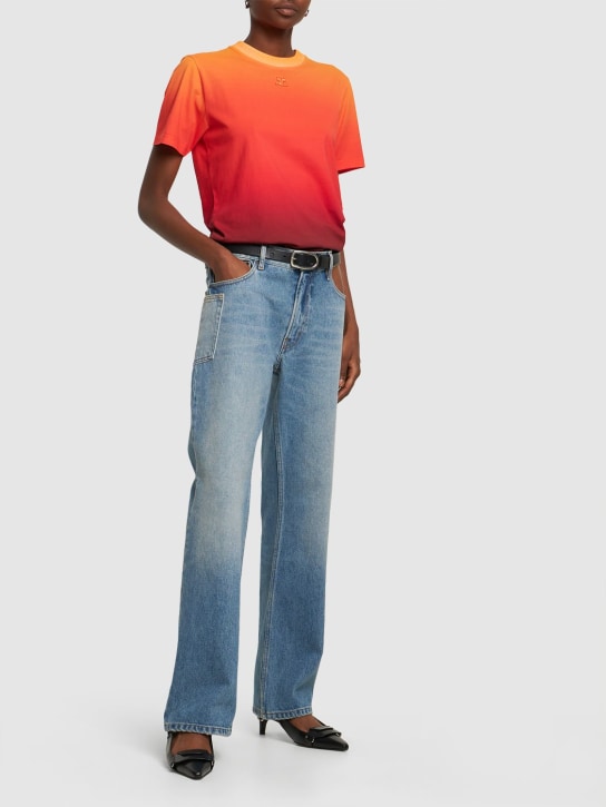 Gauchere: Denimjeans mit Ausschnitt - Blau - women_1 | Luisa Via Roma