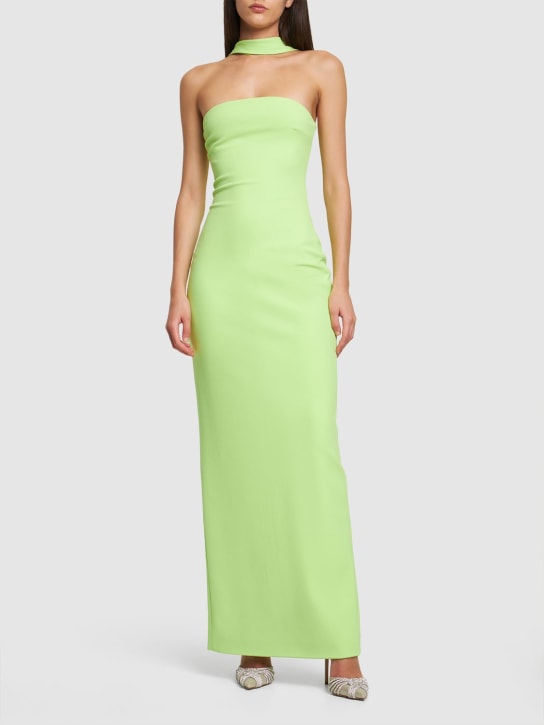 Solace London: Amari 크레이프 롱 드레스 - 그린 - women_1 | Luisa Via Roma