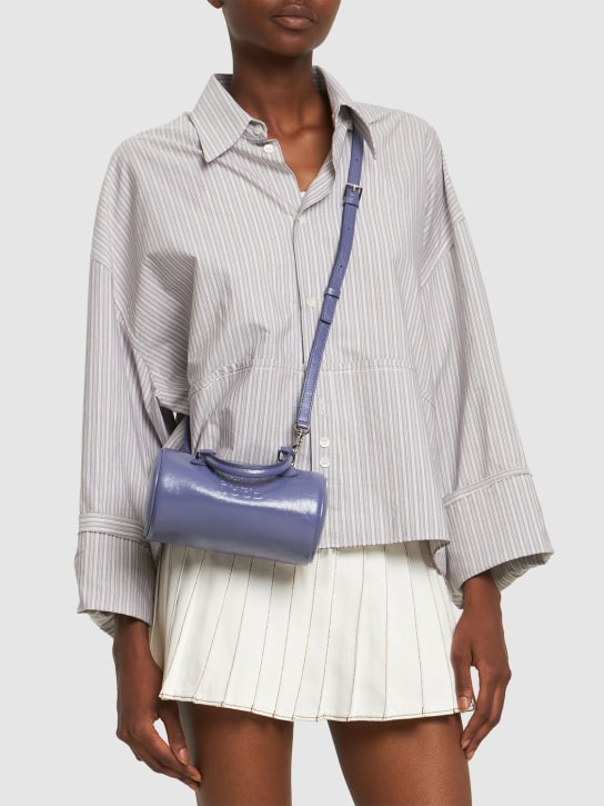Marge Sherwood: Log crinkled leather top handle bag - Purple Heather - women_1 | Luisa Via Roma