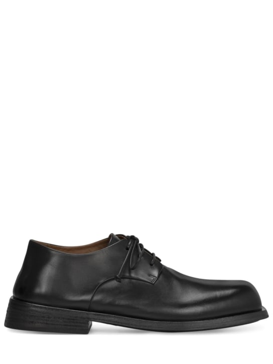 Marsell: 25mm Tello leather derby shoes - Siyah - men_0 | Luisa Via Roma
