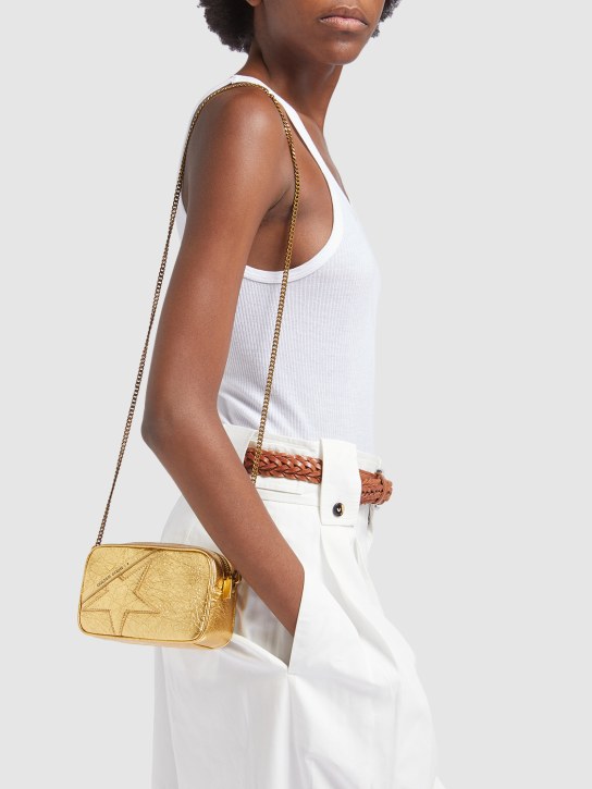 Golden Goose: Mini Star laminated leather shoulder bag - women_1 | Luisa Via Roma