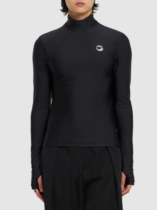Coperni: Logo fitted high collar l/s t-shirt - men_2 | Luisa Via Roma