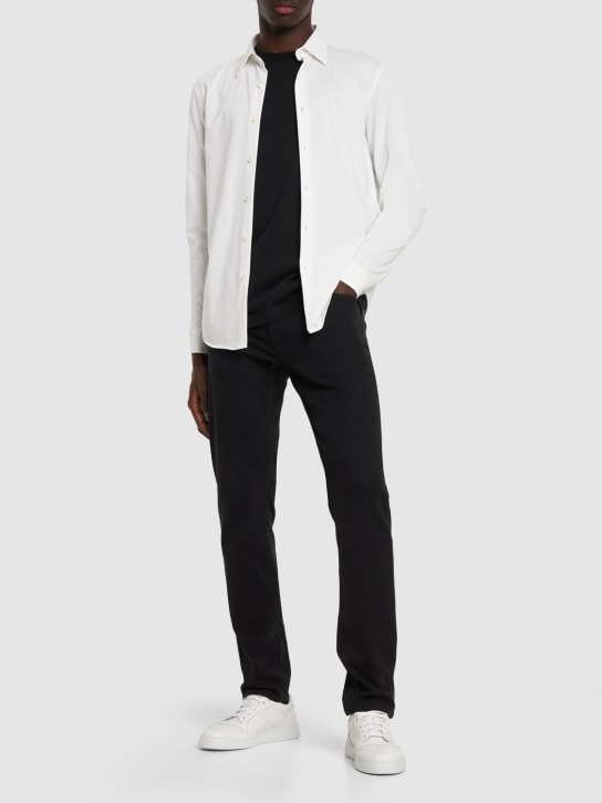 Theory: Raffi tailored cotton blend pants - Black - men_1 | Luisa Via Roma