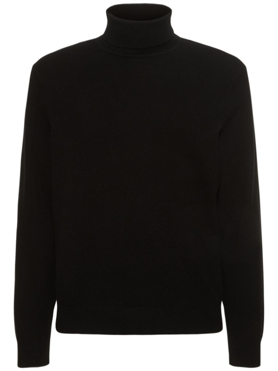 Theory: Hilles cashmere knit turtleneck sweater - Siyah - men_0 | Luisa Via Roma