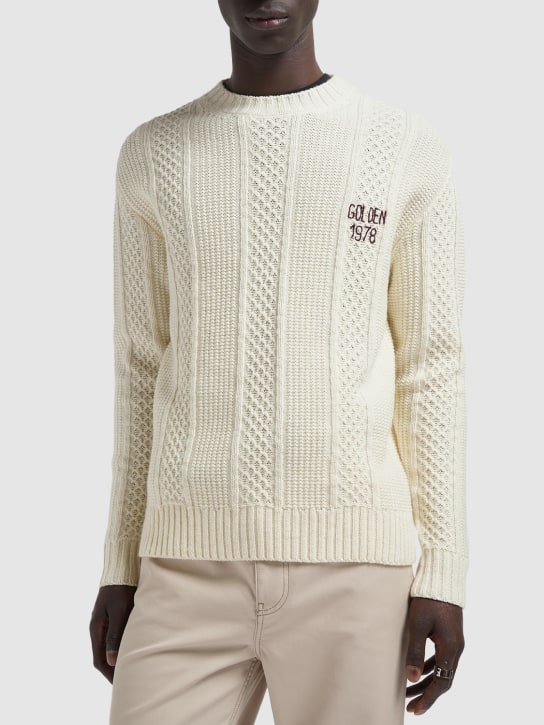 Golden Goose: Journey wool sweater - White - men_1 | Luisa Via Roma