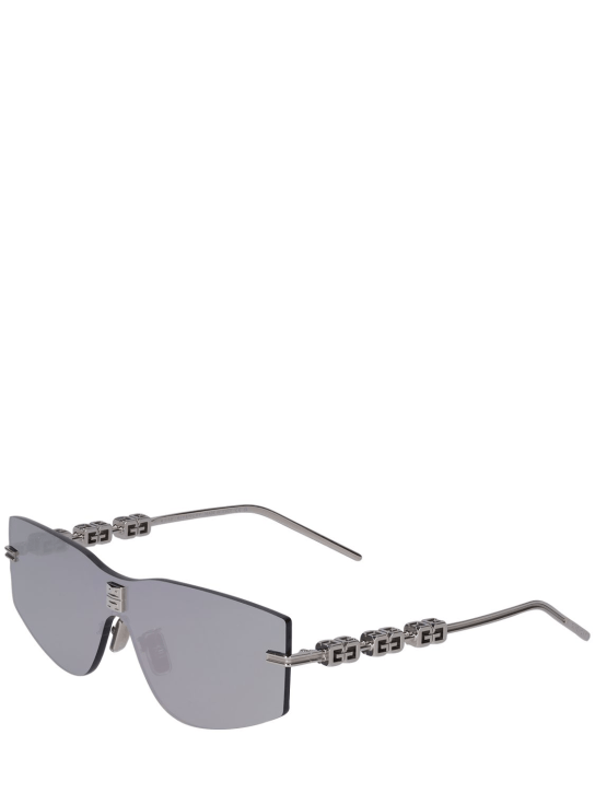 Givenchy: 4Gem mask metal sunglasses - Silver/Smoke - men_1 | Luisa Via Roma