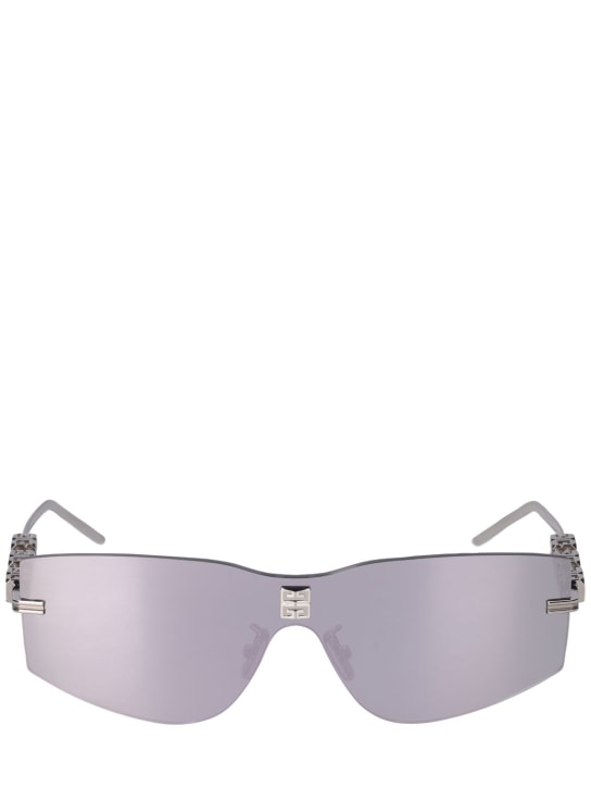 Givenchy: 4Gem mask metal sunglasses - Silver/Smoke - women_0 | Luisa Via Roma
