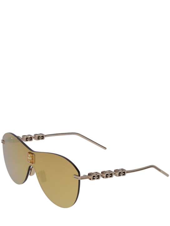 Givenchy: Maskensonnenbrille aus Metall „4Gem“ - Gold/Roviex - women_1 | Luisa Via Roma