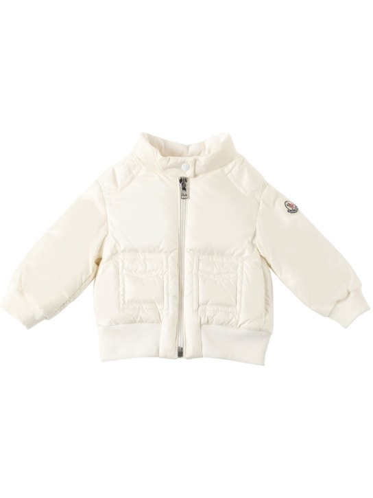 Moncler: Jucar matt down bomber jacket - White - kids-girls_0 | Luisa Via Roma