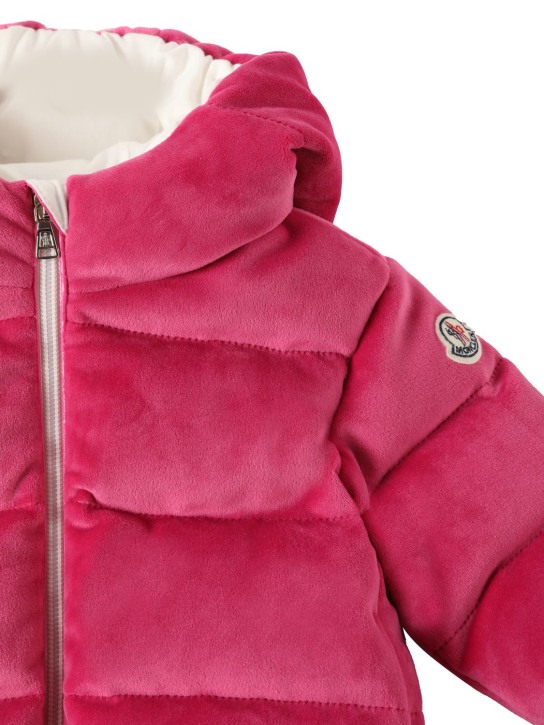 Moncler: Daos 셔닐 다운 재킷 - 브라이트 핑크 - kids-girls_1 | Luisa Via Roma