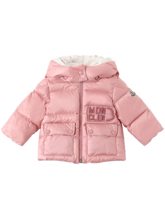 Moncler: Abbaye matt down jacket - Light Pink - kids-girls_0 | Luisa Via Roma
