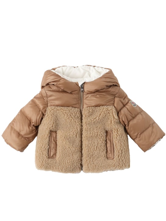 Moncler: Amin 다운 재킷 - 황갈색 - kids-girls_0 | Luisa Via Roma