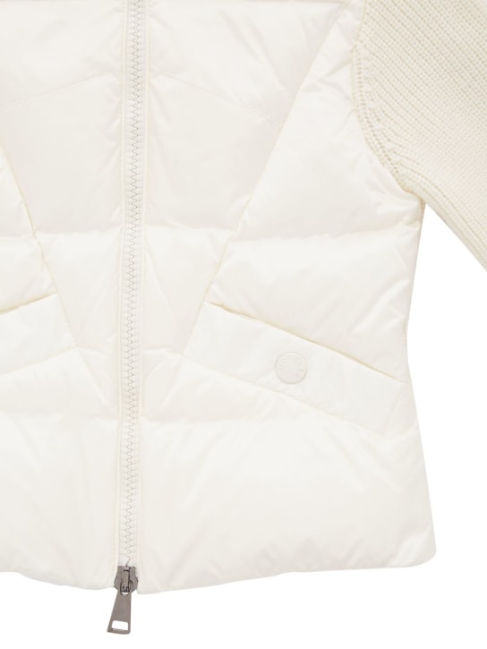 Moncler: Cardigan en laine ultra-fine - Blanc - kids-girls_1 | Luisa Via Roma