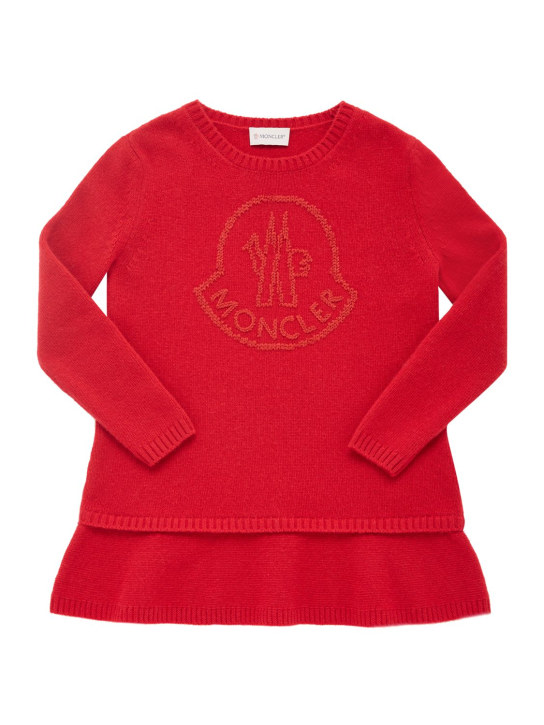 Moncler: Kleid aus Wolle „Carded“ - Rot - kids-girls_0 | Luisa Via Roma