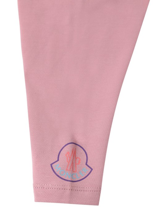 Moncler: 弹力平纹针织紧身裤 - Medium Pink - kids-girls_1 | Luisa Via Roma