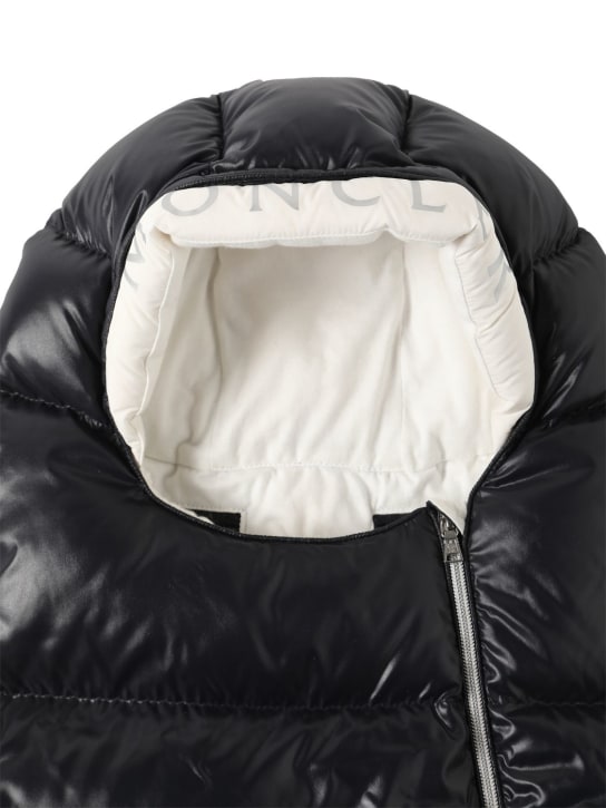 Moncler: Nylon laqué down baby sleeping bag - Dark Blue - kids-girls_1 | Luisa Via Roma