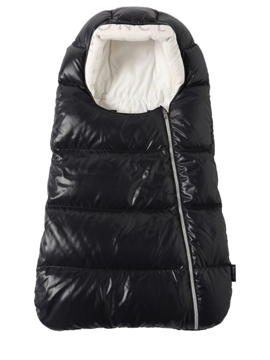 Moncler: Nylon laqué down baby sleeping bag - Koyu Mavi - kids-girls_0 | Luisa Via Roma