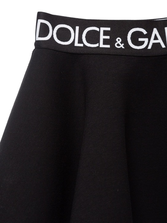 Dolce&Gabbana: Minirock aus Baumwolle mit Logo - Schwarz - kids-girls_1 | Luisa Via Roma