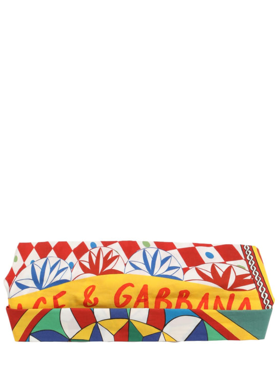 Dolce&Gabbana: Serre-tête en popeline de coton imprimé Carretto - Multicolore - kids-girls_0 | Luisa Via Roma