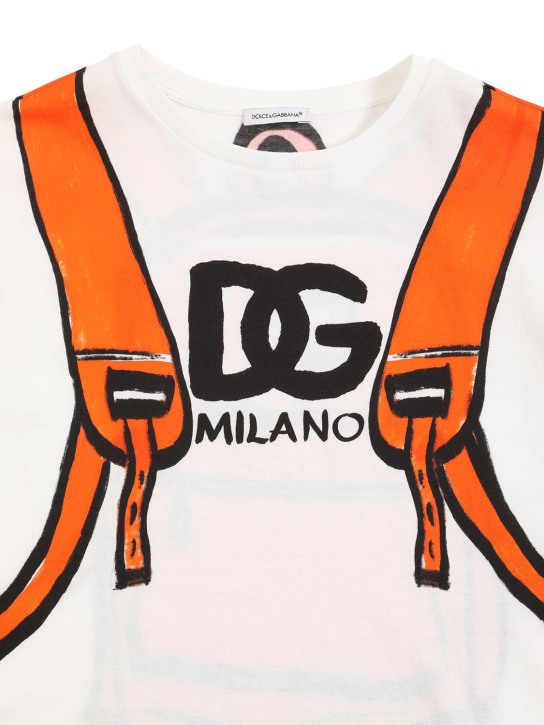 Dolce&Gabbana: Camiseta de jersey de algodón estampada - kids-girls_1 | Luisa Via Roma