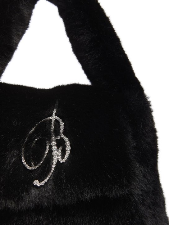 Blumarine: Borsa con manico e logo - Nero - women_3 | Luisa Via Roma