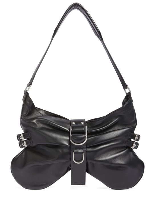 Blumarine: Grand sac porté épaule en cuir papillon - Noir - women_0 | Luisa Via Roma